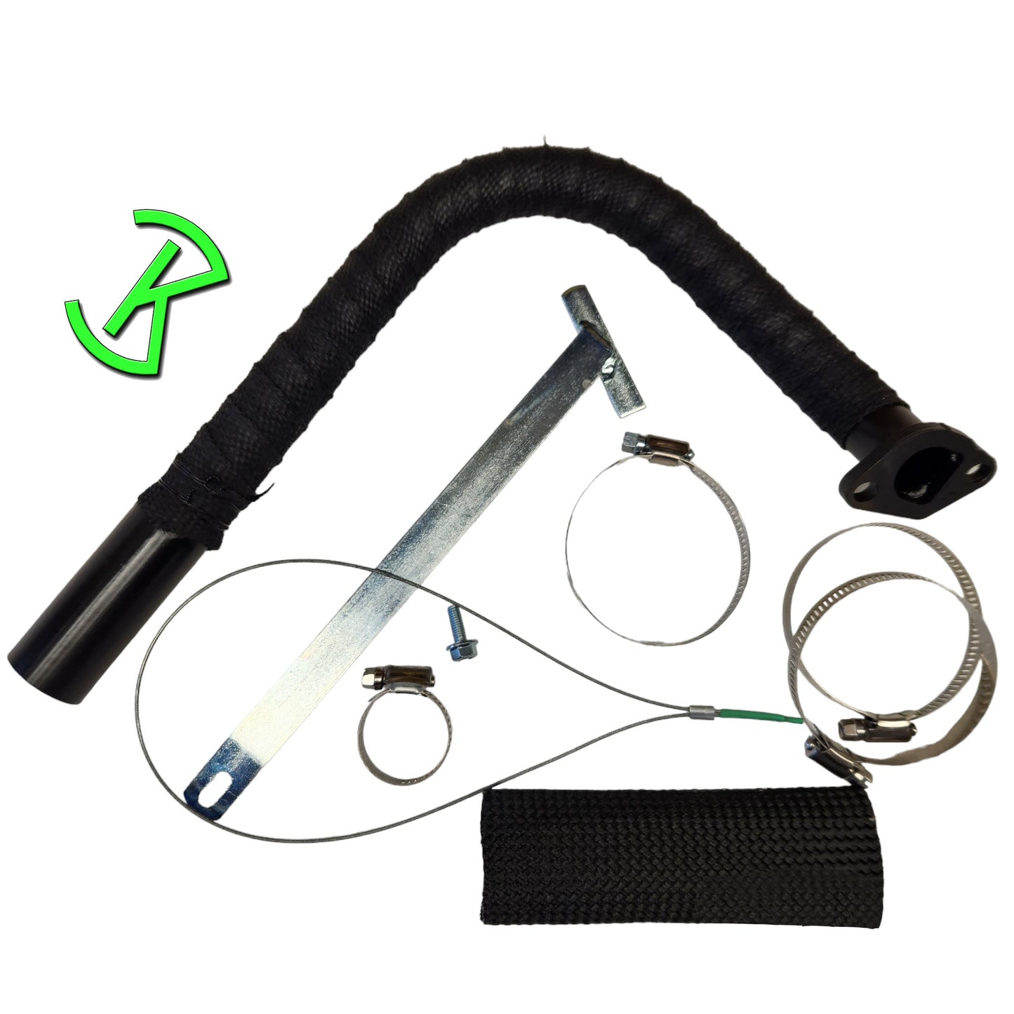 Exhaust, Small Block Clone Open Pipe, Wide Range Power w- Brace