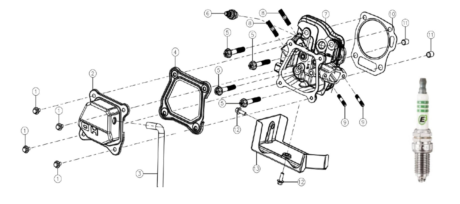 Tillotson 225cc Cylinder Head & Components