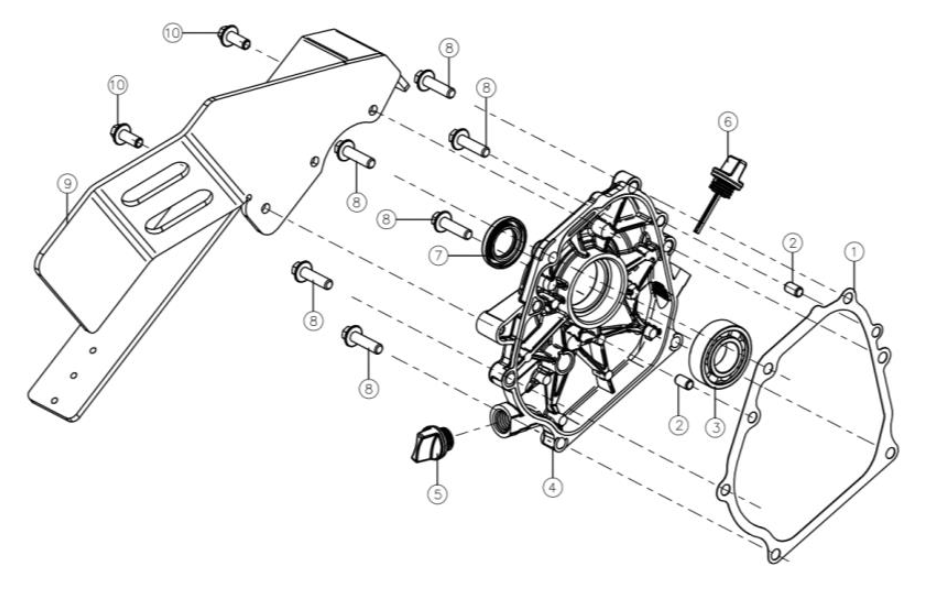 Tillotson 225cc Crankcase Cover, Clutch & Chain Guards