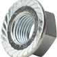 Nut, 1/4"-28 Zinc Finish Case Hardened Serrated Flange Nut