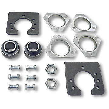 Hardware and Bearing Kit for 1" Round Live Axles with a 1-4" keyway